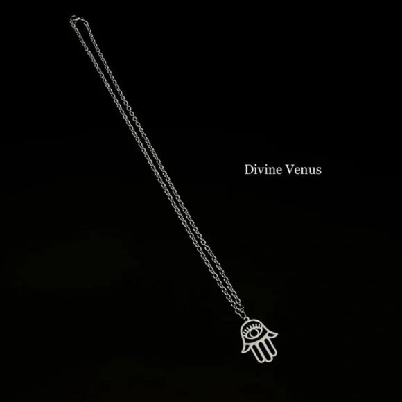 Hamsa Necklace | Stainless Steel Jewelry - Picture 3 of 3